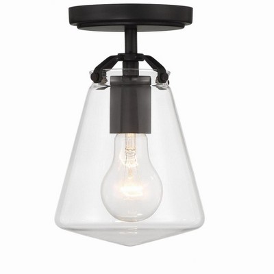 Crystorama Lighting Voss 1 - Light Semi-Flush Mount in  Matte Black