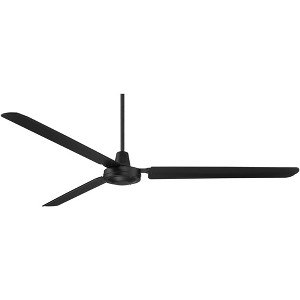 Casa Vieja 72" Casa Velocity Large Modern Indoor Outdoor Ceiling Fan 3 Blade Wall Control Matte Black Finish Bedroom Living Room Damp Rated - 1 of 4