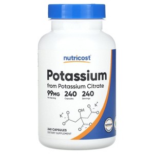 Nutricost Potassium, 99 mg, 240 Capsules - 1 of 2