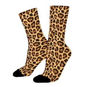 Leopard Animal Print Skin Women Printed Crew Socks Funny Funky Socks Soft Polyester Novelty Gifts for Artists Men - 1 of 1
