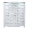 Oceanstar White Finished Bowed Front Veneer Laundry Wood Hamper with Interior Bag - 2 of 4