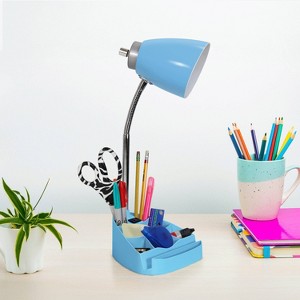 Creekwood Home Sleek Essentials 18.5" Flexible Desk Lamp with Charging Outlet and Storage - 1 of 4