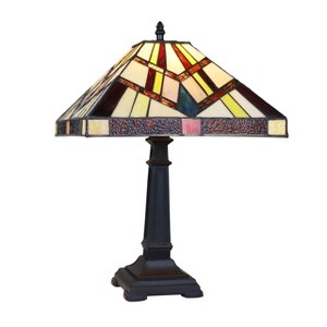Chloe Lighting Vincent Mission Tiffany Style Blackish Bronze 1 Light Table Lamp 12 inch Wide - 1 of 4