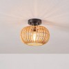 Fitz 1-Light Black Flush Mount Ceiling Light with Rattan Shade - Globe Electric: ETL Listed, Oval, Cozy Ambiance - 2 of 4