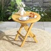 Tangkula Patio Folding Side Table w/ X-shaped Legs & Slatted Tabletop for Backyard - 2 of 4