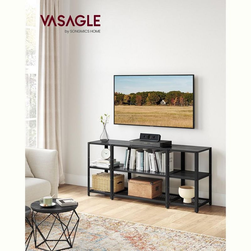 VASAGLE TV Stand Industrial Entertainment Center, Modern TV Console with Open Storage Shelves, 4 of 8