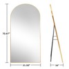 Beautyolove 32 in. W x 71 in. H Classic Arched Gold Aluminum Alloy Framed Full Length Mirror Wall Mounted or Standing Floor Mirror - 2 of 4