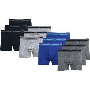 Mens' Cotton Flex Stretch Boxer Briefs-12 Pack - 1 of 2