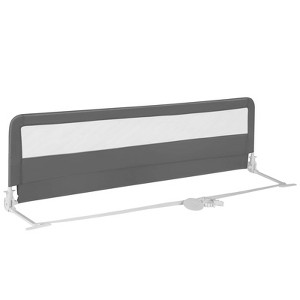 Infans 71" Foldable Baby Bed Rail Guard Toddlers Swing Down Safety Bedrail Grey - 1 of 4