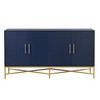 Unique 4-Door Cabinet with Metal & Cross-Legged Design - Perfect for Living Rooms, Entrances, and Studies - 3 of 4