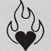 Rerun Island Women's Heart Flames Black Short Sleeve Graphic Cotton T-Shirt - Heather Grey XL - 2 of 4