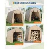 7x10FT Carport with 2 Roll-Up Doors & Vents, 240G Heavy-Duty Waterproof PE Tarp, UV-Resistant Storage Sheds for Motorcycle, Firewood & Tools - 4 of 4