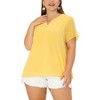 Agnes Orinda Women's Plus Size Pin Dots V-Neck Dressy Trendy Fashion Summer Blouses - 3 of 4