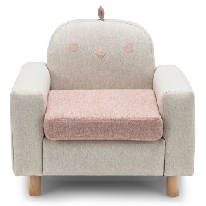 Costway Kids Dinosaur/Panda/Chick Sofa Wooden Armrest Chair Couch w/ Thick Cushion Beech Legs Gift - 1 of 4