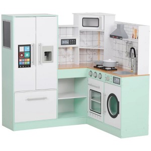 TopComfy Play Food and Toy Kitchens Multi-Function Corner Play Kitchen ...