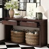 KIGFTSOD Rustic Wooden Console Table - Storage Drawers & Open Shelf, Elegant Sofa Table for Entryway, Hallway & Living Room - 2 of 4