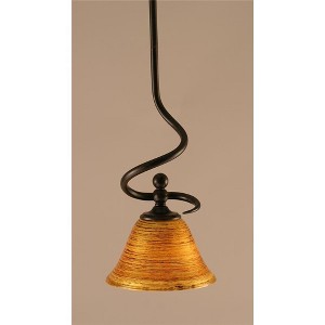 Toltec Lighting Capri 1 - Light Pendant in  Dark Granite with 7" Firré Saturn Shade - 1 of 1