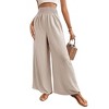 Womens Wide Leg Pants Casual Flowy Elastic Waist Palazzo Pant Dressy Long Lounge - 2 of 4