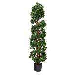 Nearly Natural 4.5-ft English Ivy Spiral Topiary Artificial Tree with Natural Trunk UV Resistant (Indoor/Outdoor)