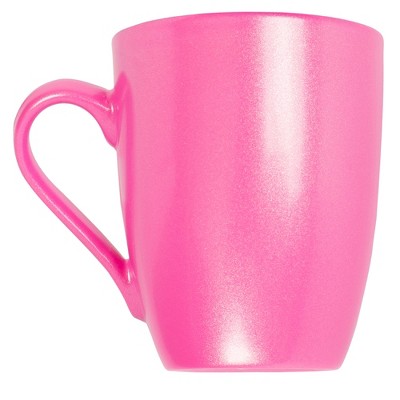 Princess Pink Ceramic Mug with Winter Design, 12 oz