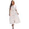 Amaryllis Women’s Puff Sleeve Collared Button Down Top Vintage Floral Print Lightweight - 2 of 4
