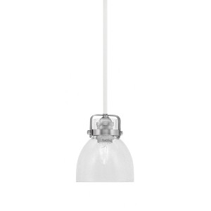 Toltec Lighting Easton 1 - Light Pendant in  White/Brushed Nickel with 6" Clear Bubble Shade - 1 of 1