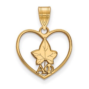 Black Bow Jewelry 14k Yellow Gold Plated Sterling Silver Alpha Phi Greek Life Pendant - 1 of 3