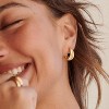 Gold Chunky Huggie Hoops, 18K Gold Plated Handmade Hypoallergenic Earrings. - 2 of 4
