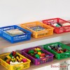 Basicwise 6-pc Assorted Colors Plastic Storage Basket Stackable Organizers for Paper Books Craft Supplies Pantry Items - 3 of 4