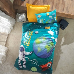 Sussexhome Youth Collection Duvet Cover Set | Yellow, Queen Size Duvet Cover, 1 Duvet Cover, 1 Fitted Sheet and 2 Pillowcases - 1 of 4