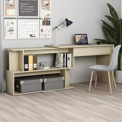 vidaXL Corner Desk Gray 78.7"x19.7"x29.9" Engineered Wood