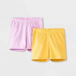 Toddler Girls' 2pk Tumble Shorts - Cat & Jack™ Light Yellow/Light Purple
