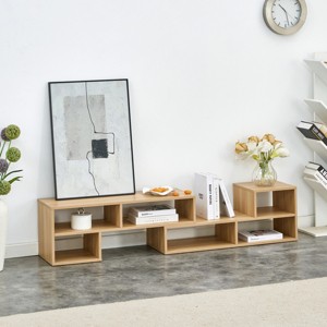 70 Inch Adjustable L-Shaped TV Stand,2 Piece Modular Media Console with Open Storage for Living Room-Baofuwish - 1 of 4