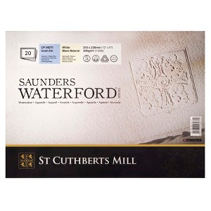 St Cuthberts Saunders Waterford Watercolor Block, Cold Pressed, White, 140lb/300gsm, 20 Sheet, 12x9 inch, 1 Count - 1 of 4