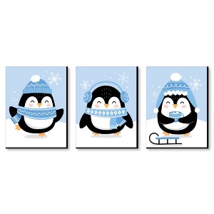 Big Dot of Happiness Winter Penguins - Holiday Nursery Wall Art and Christmas Home Decor - 7.5 x 10 inches - Set of 3 Prints - 1 of 4