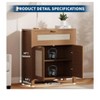 Brown Rattan Sideboard Buffet Cabinet, Farmhouse Natural Storage Accent Cabinets With Drawer And Adjustable Shelf For Home Living Room Entryway - 2 of 4