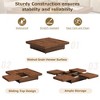 PAGED 47.2" Coffee Table, Modern Side Table with 4 Drawers and 2 Glass Door Storage Compartments, Center Table for Living Room, Bedroom - 3 of 4