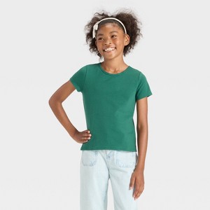 Girls' Short Sleeve Fitted T-Shirt - Cat & Jack™ - 1 of 3