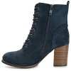 Journee Womens Baylor Lace Up Stacked Heel Booties - 2 of 4