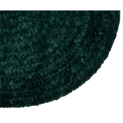 Emerald Green Oval Braided Reversible Synthetic Rug, 30" x 50"