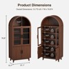 Arched Storage Cabinet 70.8" Tall with Fluted Door, Tempered Glass and Adjustable Shelves - 2 of 4