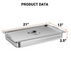 6 Pack Full Size Steam Table Pans, Stainless Steel Restaurant Commercial Trays Steam Food Containers for Chafing Dish Buffet - 2 of 4
