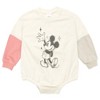 Disney Minnie Mickey Mouse Winnie the Pooh Princess Lilo & Stitch Baby Girls French Terry Bubble Romper Oversized Bodysuit and Hat Newborn to Infant - 4 of 4
