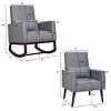 2-in-1 Fabric Upholstered Rocking Chair Nursery Armchair with Pillow Dark Grey - 2 of 4