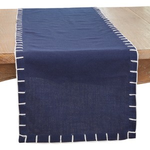 Saro Lifestyle Classic Charm Chunky Whip Stitch Table Runner - 1 of 3