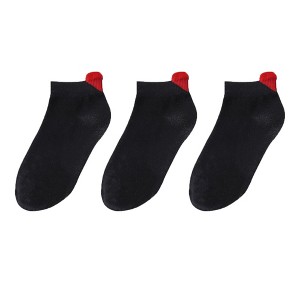 Anna-Kaci Women's Ankle Socks with Ribbed Heart-Shaped Heel Detail Soft Stretch Knit Comfort 3-Pack - 1 of 4