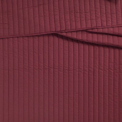 Burgundy Cotton Twin Quilt Set with Sham