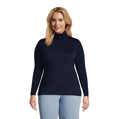 Lands' End Women's Lightweight Jersey Skimming Long Sleeve Turtleneck