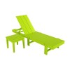WestinTrends Ashore Modern Poly Reclining Chaise Lounge With Wheels plus side table included - 3 of 4