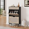 Rattan Shoe Storage Cabinet with 2 Flip Drawers & 1 Pull-Out Drawer,Adjustable Shelves,Compact Entryway Organizer for Small Space,Front Door Shoe Rack - 4 of 4